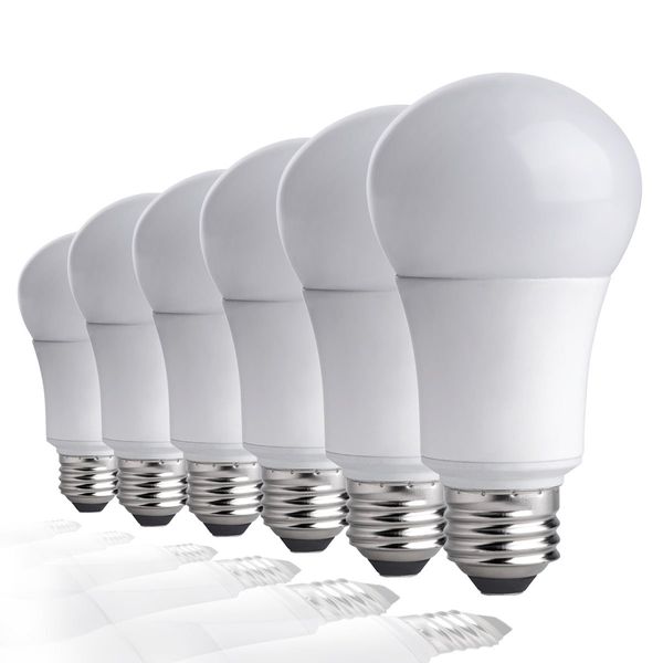 TCP LA927KND6 LED Light Bulbs 60 Watt Equivalent | Energy Efficient (9W) Non-Dimmable A19 Shape E26 medium base, Pack of 6, Soft White, 6 Lamps