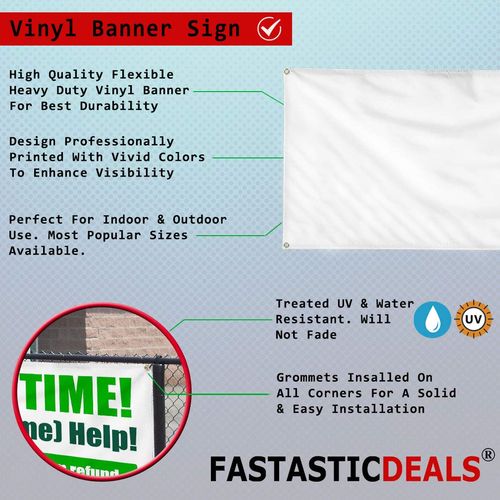 Vinyl Banner Multiple Sizes Now Hiring! Taking Applications for Positions Business Outdoor Weatherproof Industrial Yard Signs White 6 Grommets 36x72Inches