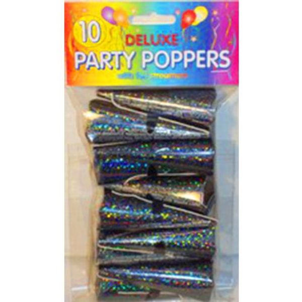 Deluxe Party Popper Cones - Black