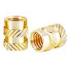 Qrity 100 Pcs Knurled Nuts, Brass Threaded Insert Kit, Female Thread Knurled Nuts, Threaded Insert Knurled Brass Nuts, M4 x 4mm x 6mm