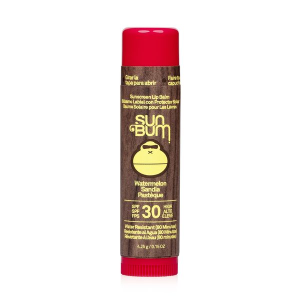 Sun Bum SPF 30 Watermelon Sunscreen Lip Balm, Vegan and Cruelty Free Broad Spectrum UVA/UVB Lip Care, Made with Aloe and Vitamin E for Moisturised Lips, 4.25g