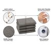 ZOLLNER Set of 4 Hand Towels Cotton Waffle Pattern 50 x 100 cm Anthracite