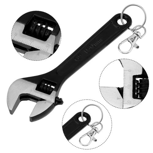 OriGlam 6 Inch Mini Wrench Keychain, Stainless Steel Wrench Key Chain, Adjustable Keyring Wrench Spanner Keychain, Novelty Key Ring Tools for Men Women