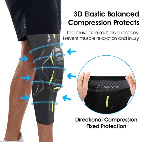 Inafuku Knee Pads Leg Compression Sleeve, Hex Knee Pads Honeycomb Anti-collision, Knee Brace for Women Men Kids, Non-Slip Knee Support, Knee Protector for Volleyball Football Basketball Dance -1Pair (XL)