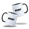 BOSH! Big John Ceramic Coffee Mug, 11oz, White with Black Handle, Novelty Design