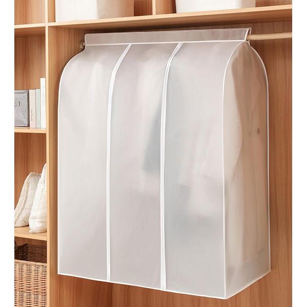 QH7 Garment Clothes Dustproof Clothes Rail Cover Storage Bag, 100 * 50 * 120 CM PEVA Dustproof Wardrobe Hanging Protector Rack Organizer with Full Zipper and Magic Tape