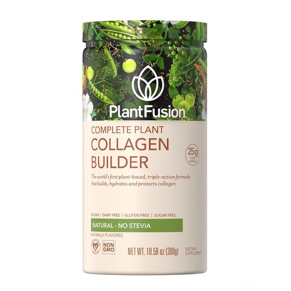 PlantFusion Vegan Collagen Powder - Plant Based Collagen Protein Powder For Muscle & Joints, Hair, Skin & Nails - Keto, Gluten Free, Soy Free, Non-Dairy, No Sugar, Non-GMO - Unflavored 10.58 oz