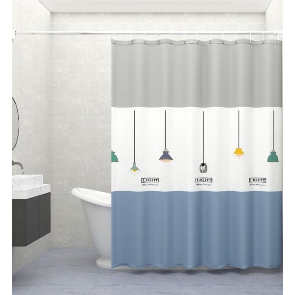 himsyuden Shower Curtain, Room Divider, Curtain, Bathroom, Waterproof, Mildew Resistant, Bath Curtain, Blindfold, Bath Supplies, Unit Bathroom, Water Repellent, Quick Drying, Ring Included, Easy