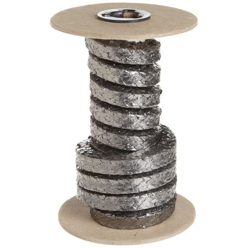 Palmetto 5000 Series Flexible Graphite Compression Packing Seal, Shiny Gray, 1/4" Square, 10' Length