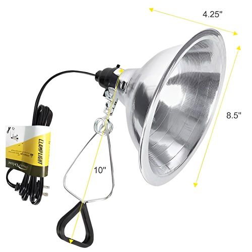 Simple Deluxe Clamp Lamp Light with 8.5 Inch Adjustable Aluminum Reflector and 6 Feet Cord, up to 150W E26 Socket (no Bulb Included), Silver and Black