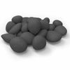 Stone-like decorative Ceramic pebble for fireplace,stove,firepit 24PCS in Black