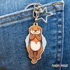 PeachyApricot Cute Sea Otter Keychain Charm Gift (2”)