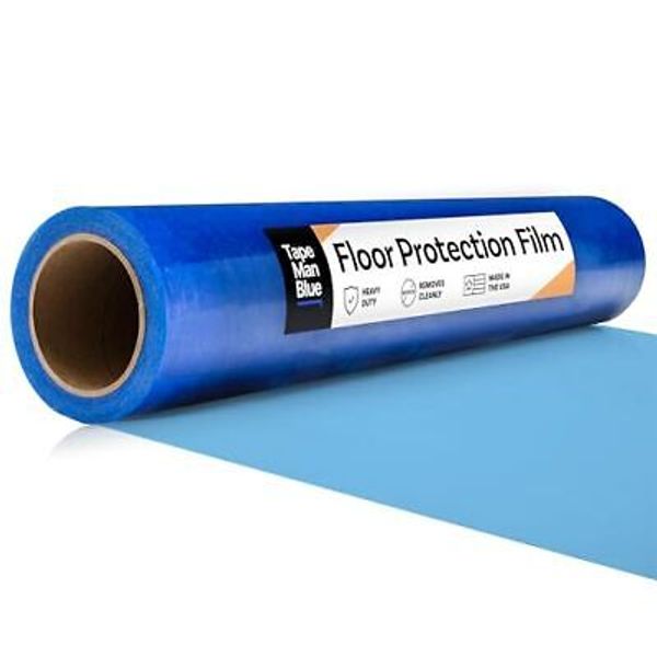 Floor Protection Film, 36 x 200', Made in USA, Blue Self Adhesive Floor Prote...