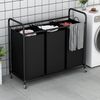 Durable Black Laundry Sorting Cart with 3 Bags - Great for Home Organization