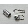Portable Case, Capsule Type, Pill Case, Carabiner, Convenient, Mini, Waterproof, Portable Case, Silver