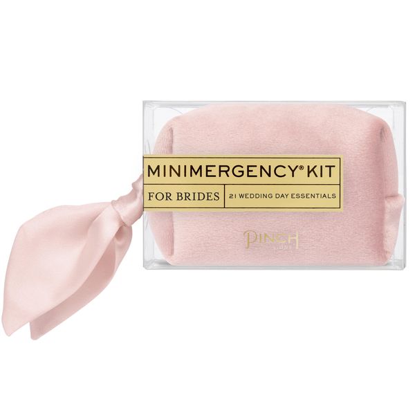 Pinch Provisions Minimergency Kit for Brides, Velvet Blush, Includes 21 Must-Have Emergency Essential Items for Your Big Wedding Day, Compact, Multi-Functional Zipper Pouch, Perfect Survival Kit Gift