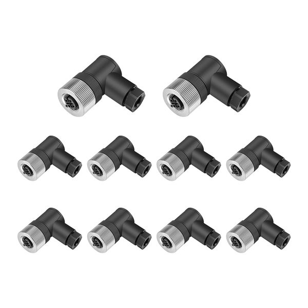 10Pcs M12 4-Pin Aviation Connector Female A Code, Industrial Field Assembly Plug 12mm IP67 Waterproof for Circular Socket Panel Sensor