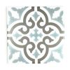 8x8 Cannes Beachside Encaustic Pattern Aqua Stoneware Porcelain (Per Piece Listing)