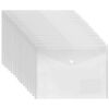 Clear Plastic Wallets A4-30 Pack Plastic Folders Document Wallets Files Popper Wallets with Pocket