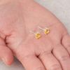 Philip Jones Yellow Stud Earrings Created with Zircondia® Crystals