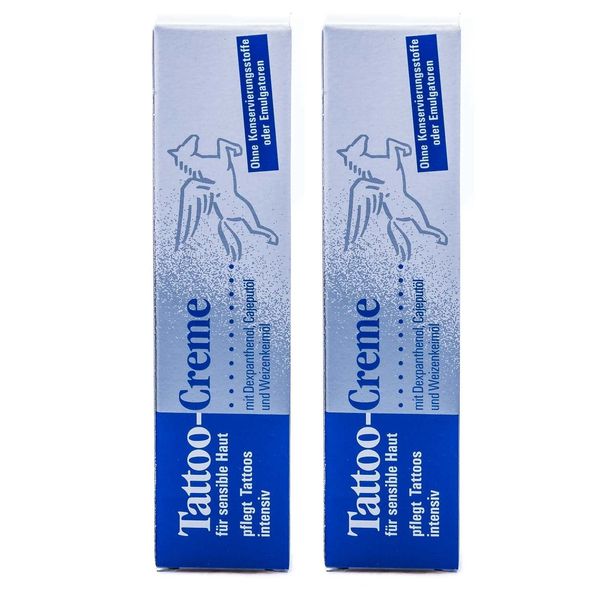 Pegasus Pro Tattoo Cream Set of 2, Daily Care & Aftercare, Moisturising with Cajeput Oil, 25 ml Each - Optimal Tattoo Protection, Made in Germany