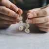 Philip Jones Triple Daisy Drop Earrings