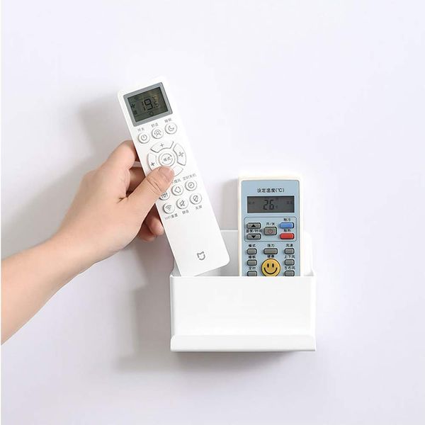 joyjorya TV Remote Control Holder Wall Mounted, Sticky Remote Tidy Caddy Organizer White