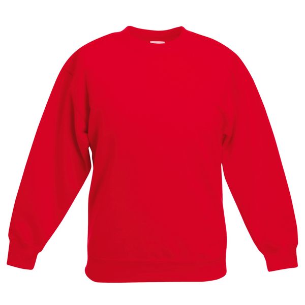 Aimanz Fashions®Kids Plain Sweatshirt Boys Long Sleeves Pullover Girls Fleece Jumper Children Crew Round Neck School Uniform Top Red (5-6 Years)