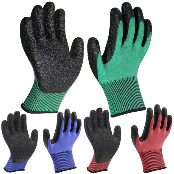 PROGANDA 3 Pairs Colourful Superior Grip Gardening Work Gloves Comfortable Breathable Durable for Garden Outdoor DIY Car Fishing Multi-Purpose