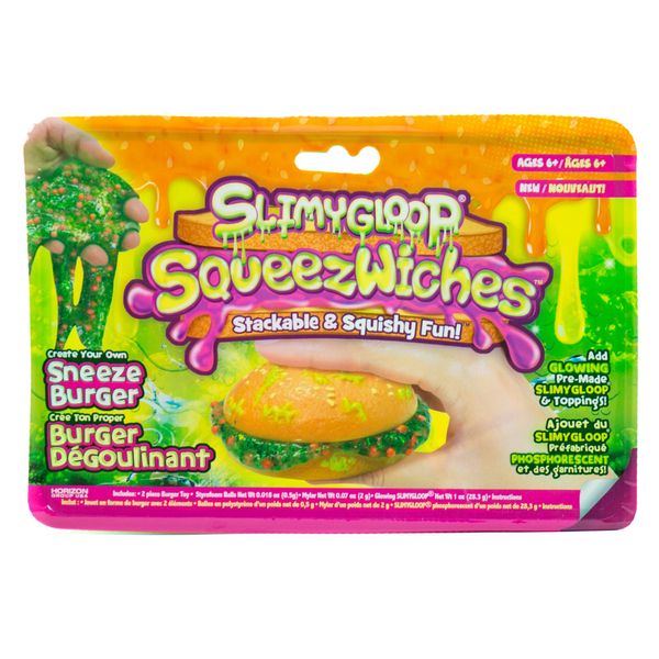 Squeezwiches Squishy Slime Confetti Ice Cream Sandwich by Horizon Group USA, Stress Relief Slime Toy, Gooey, Sticky, Stretchy Slime Putty Include, Add Sprinkles, Glitter & More, White Confetti, one size