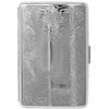 Silver Vintage Victorian Scroll Compact (16 100s) Etched Metal-Plated Cigarette Case & Stash Box
