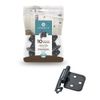 Matte Black Self-Closing Overlay Cabinet Hinge (5-Pairs)