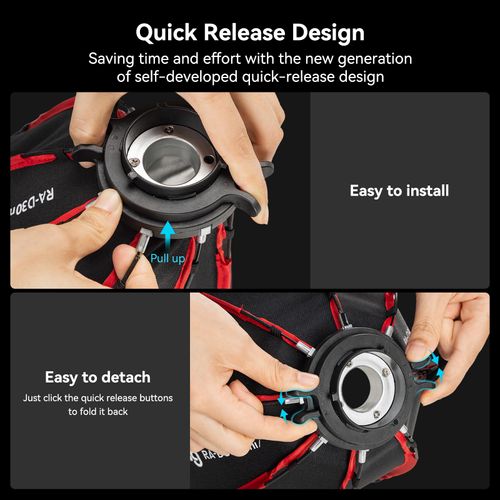 SMALLRIG Mini Parabolic Softbox RA-D30 29cm Quick Release, Compatible with SmallRig RC 60B COB LED Video Light - 4358