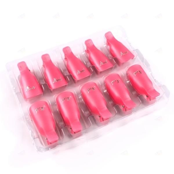 Gel Nail Soak Off Clip Self Nail Removal Erase Pink 10p