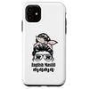 iPhone 11 English Mastiff mama messy bun flower Case