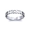 Jewelco London Ladies Solid 9ct White Gold Love Hearts Pattern Toe Ring
