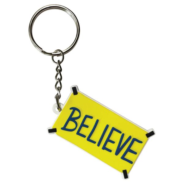 EPIC Goods Believe Keychain - Coach Lasso Believe Sign, AFC Richmond Soccer | Bulk Team Gifts, Motivational Poster, Funny Keyring for Car Keys, Backpack, Fanny Pack