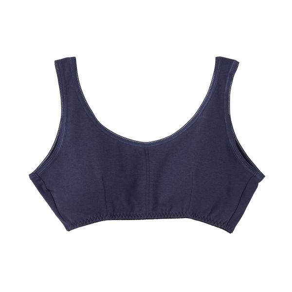 seruヴxan 100% Cotton Smooth Knit Soft Cup Bra with Navy LL