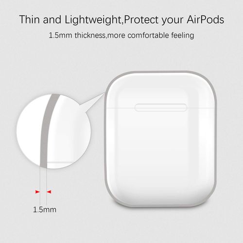 KOKOKA Case Cover Compatible with AirPods 2, Silicone Shockproof Case Cover for Airpods 2 [Front LED Visible][Support Wireless Charging] Grey