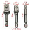 8 Pcs Socket Adapter Impact/Extension,1/4" 3/8" 1/2" Impact Hex Shank Drill HO