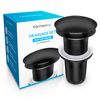 Bächlein Universal Drain Set Without Overflow (Matt Black) - Brass Drain Valve Drain Set - Installation with Instructions