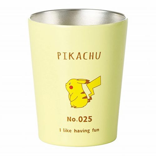 Kin-Jo Pottery 025180 Pocket Monster Vacuum Insulated Stainless Steel Tumbler, S, 9.5 fl oz (280 ml), Yellow