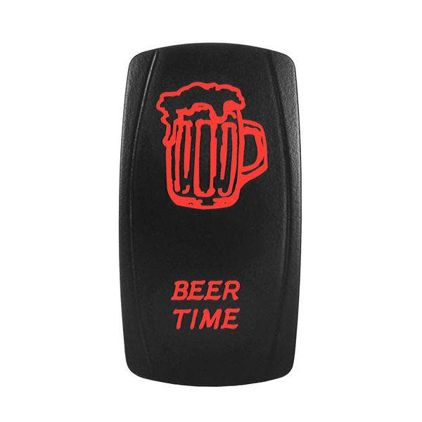 Bright Light Powersports - Laser Rocker Switch - Beer TIME- Universal On/Off - 12 Volt (RED)