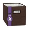 Superio Fabric Organizing Bin, 11" Brown Fabric Cube 6-Pack