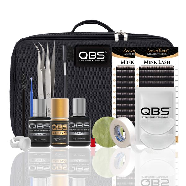 QBS Eyelash Extension Student Kit – Loventure Lashes (Classic 2 Trays Curl D)