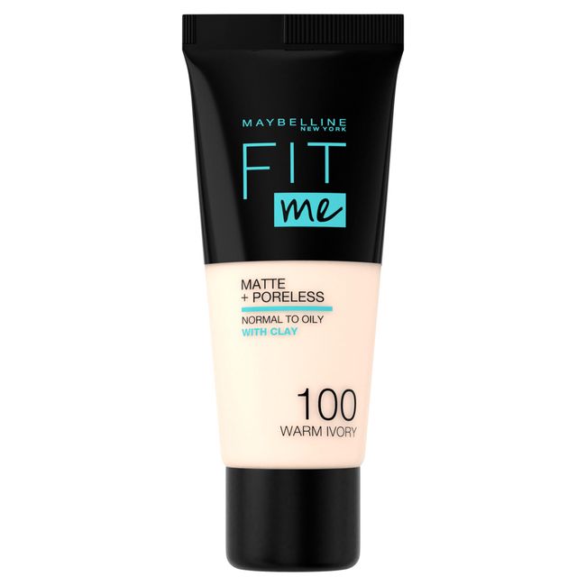 Maybelline New York Fit Me Matte+Poreless Fondöten - 100 Warm Ivory (30 ml)