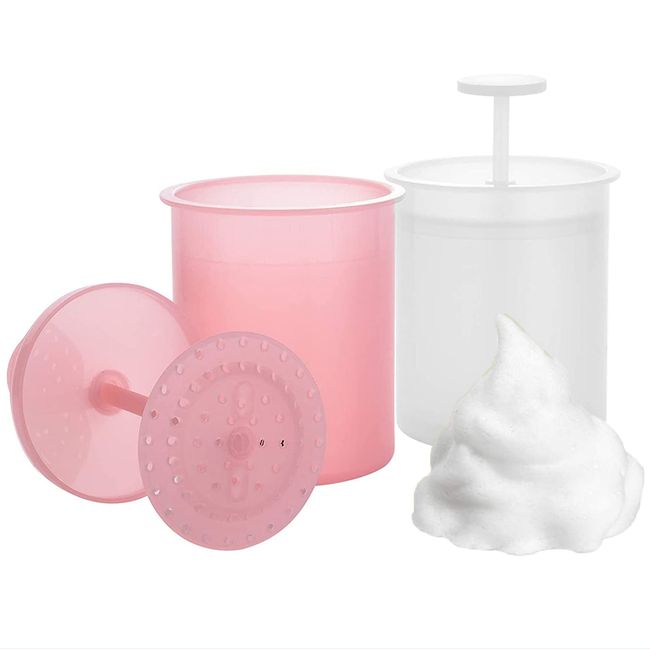 2Pcs Face Wash Foam Maker for Face Wash, Facial Cleaning Tool, Deep  Skincare Cleaner Tools for Travel Household (Pink and White)