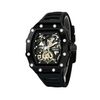 TIME100 Automatic Mechanical Watches for Men Skeleton Square Big Face Wristwatch Adjustable Silicone Strap