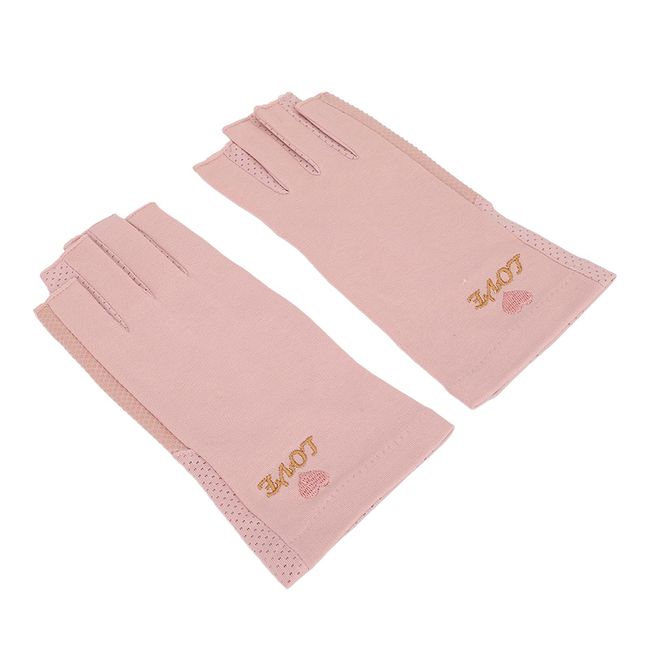 1 Pair Nail Art Manicure Gloves UV Protection Stretchy Breathable  Fingerless Fiber Cotton Nail Lamp Gloves for Home Nail Salon