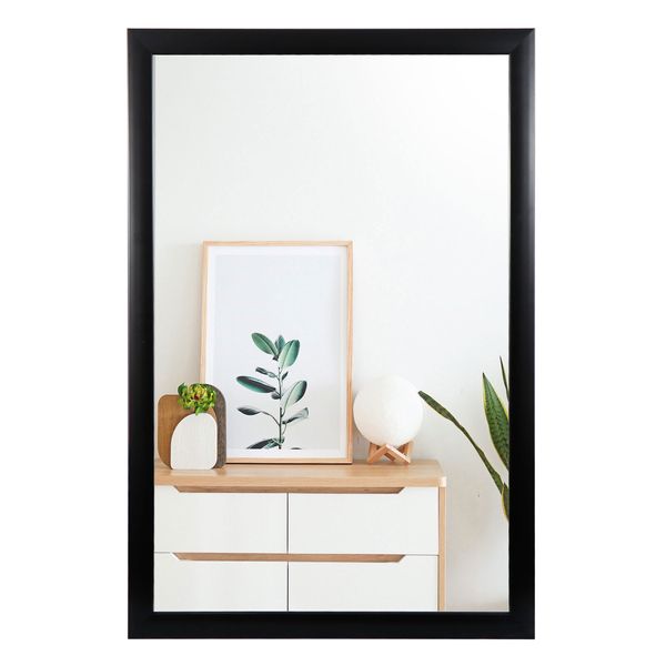 Black Metal Frame Rectangle Wall Mirror Decorative Mirror for Home and Bathroom